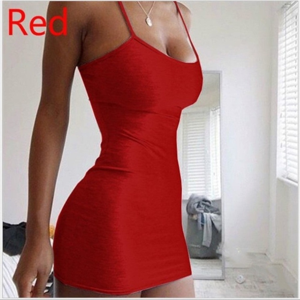 Pure color simple dress